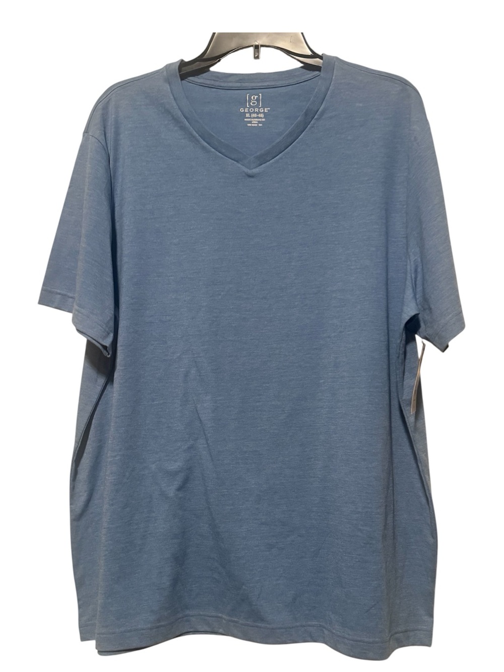 George Men’s V-Neck T-Shirt in Dusty Blue
